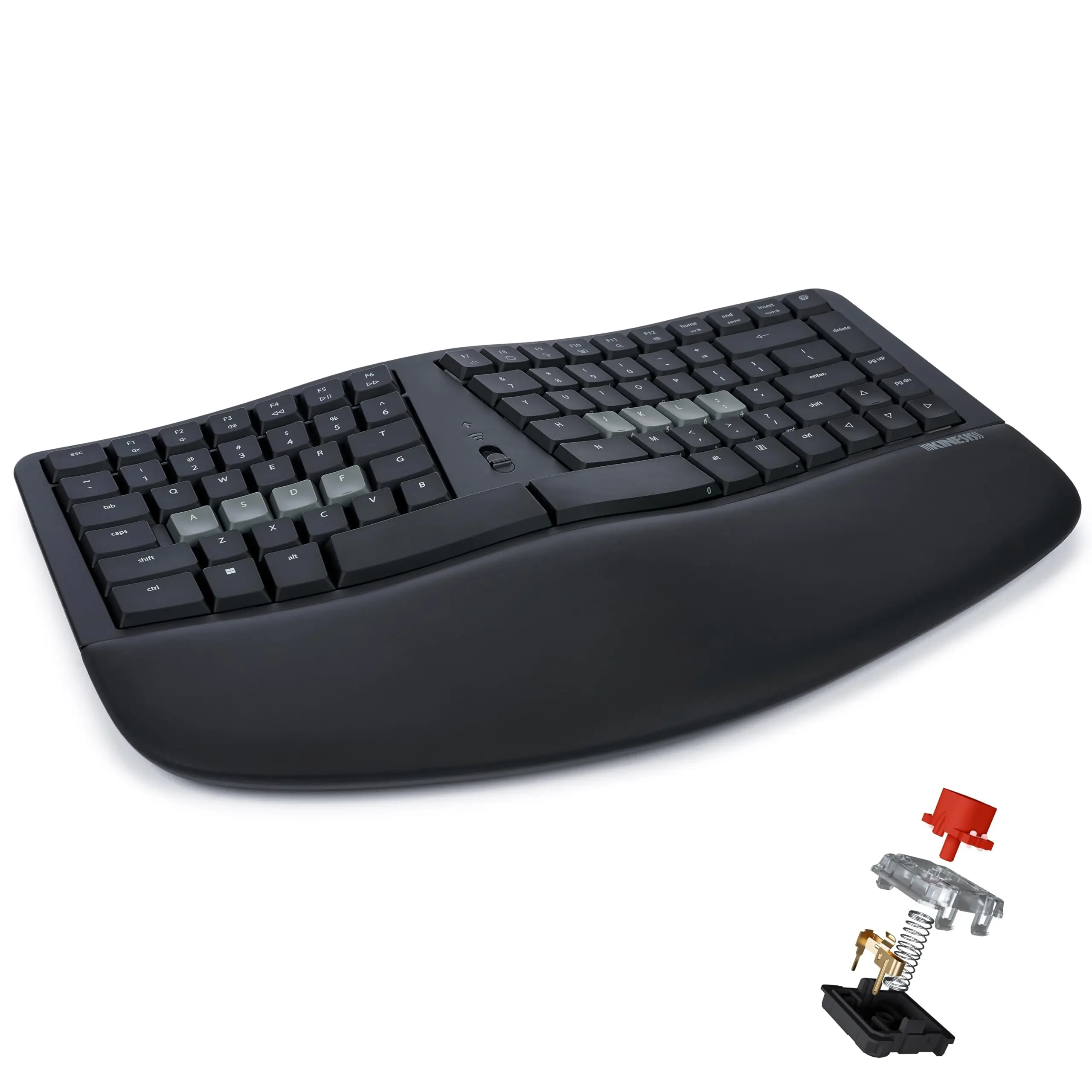 KINESIS mWave Quiet Ergonomic Wireless Keyboard Black KB150P-LIN