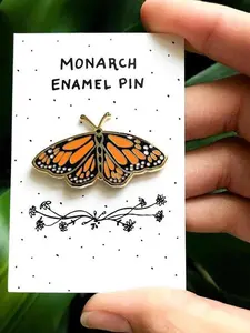 1pc Monarch Butterfly Enamel Pin Set, Metal & Paper Crafted Brooches Accessory for Weddings, Birthdays, Party - Versatile Holiday & Special Occasion Gifts, Enamel Lapel Pins, Alloy Brooch Pin, Brooch Pin Clip, No Electricity Needed