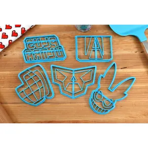 My Hero Academia Symbol Cookie Cutters - All Might Symbol, Bakugo Gauntlet, Deku Mask, Plus Ultra, UA Symbol