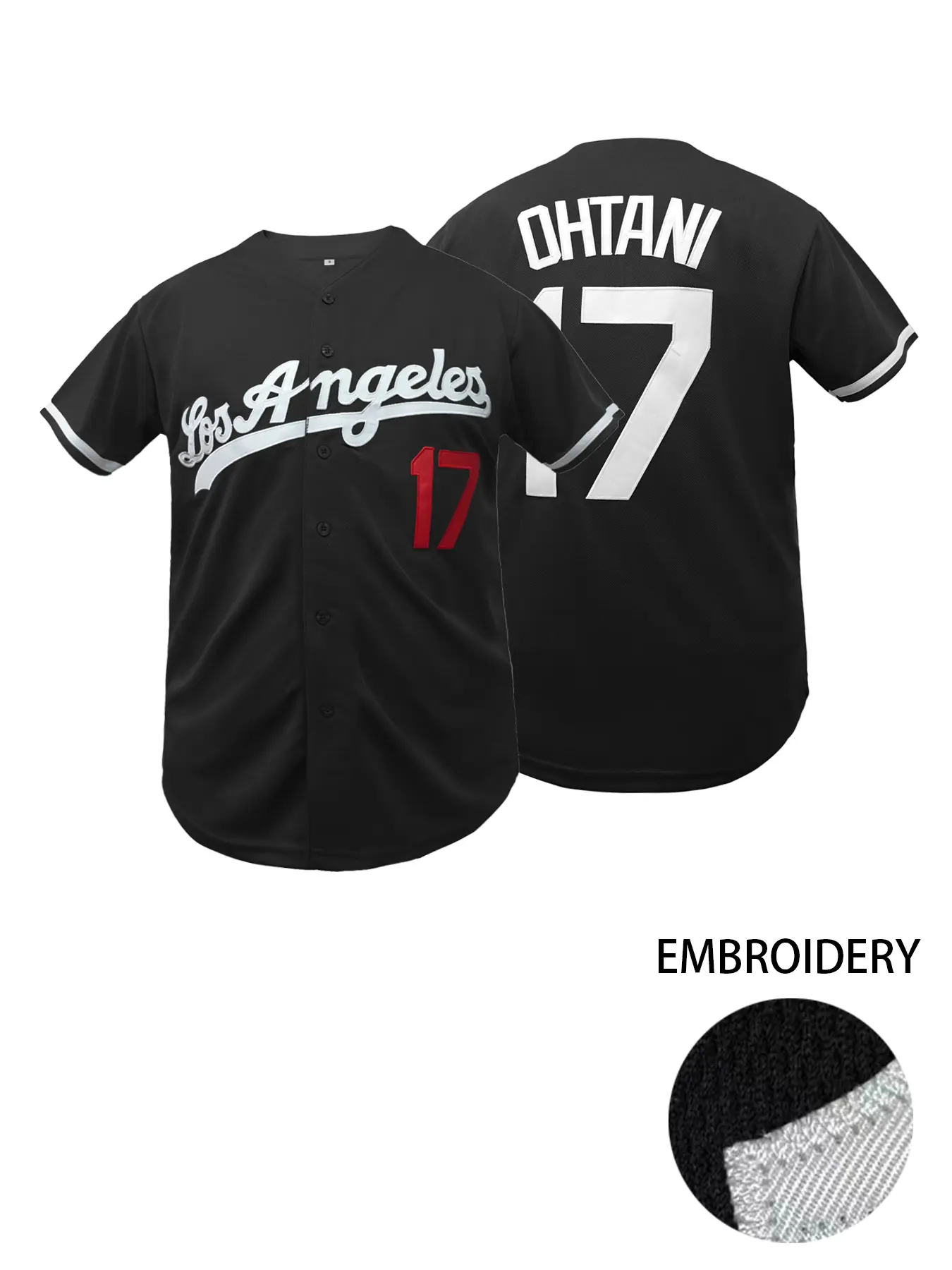 Men's Letter & Figure Embroidered Baseball Jersey, Casual Loose Short Sleeve V Neck Baseball Top for Fall & Winter, Men's Sportswear for Training & Competition
