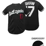 Men's Letter & Figure Embroidered Baseball Jersey, Casual Loose Short Sleeve V Neck Baseball Top for Fall & Winter, Men's Sportswear for Training & Competition