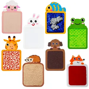 Animals Texture Color Recognition Touch Toys, Plush Animals Sensory Mats, Sensory Activity Board, Multi-Animal Sensory Exploration Toy Set, Enhancing Kids' Gaming Experience, Perfect Gift for Babies' Cognitive Development