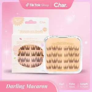 Darling Macaron - Pre-Glue lashes , Medium Flirty Romantic , C-Curl 11-14mm