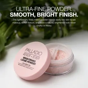 Palladio Brightening Loose Setting Powder - Makeup & Cosmetic - Green Tea Formula for a Flawless Finish