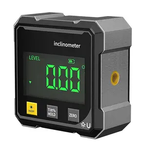 Digital Angle Finder, 4-Side Magnetic Digital Angle Gauge Electronic Protractor Horizontometer Inclinometer Ruler Slope Measuring,Angle Finder