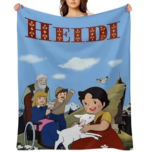 Heidi Girl of the Alps Throw Camping Chair Picnic Blankets Fluffy Plaid Blankets for Decorative Sofa Portable King Lid Downy