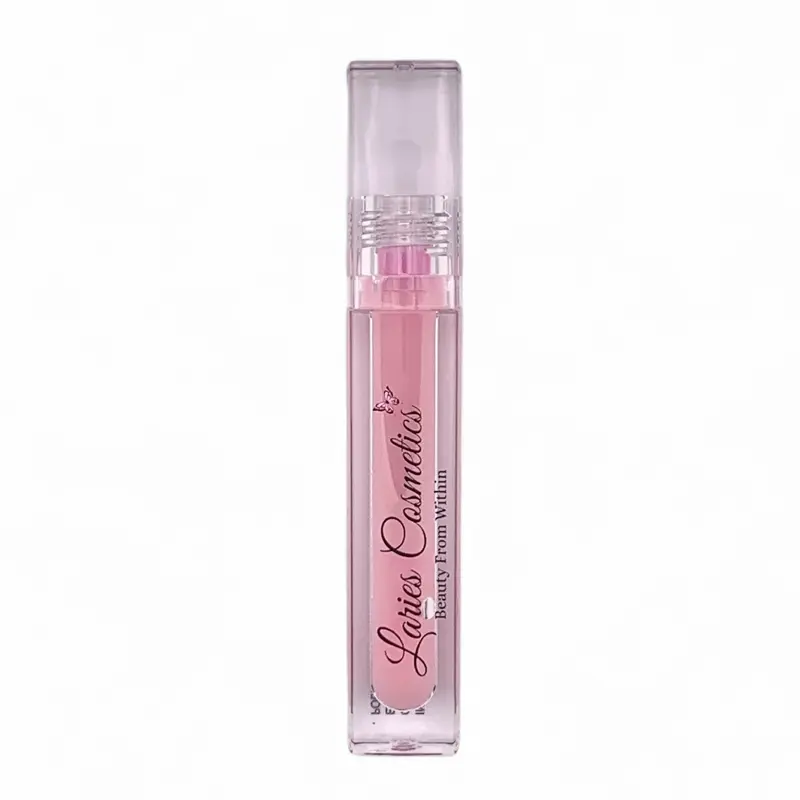 Baby Pink Lipgloss - Mild Moisturizing Tinted Plumper with Sparkle - US Made Glossy Makeup for Fuller Lips