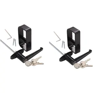4-1/2" Shed Door L-Handle Lock Kit, Keyed Alike with Keys Self-Drilling Screws Allen Wrench for Barn Playhouse Chicken Coop Doors (2 Kits)
