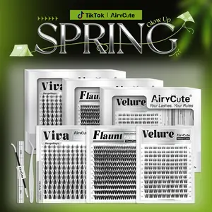 AiryCute Clusters Upgrade 2.0 Lashes with Ultra-Dense, Waterproof, Long-Lasting Lashes | Venus, Fairy, Flora | Natural Daily, Volume Style, Manga Style | Beginner-Friendly DIY Lashes for a Flawless | Trendy & Must-Have Clusters