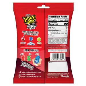 Juicy Drop Gummy Mystery Cube Candy – 5oz Peg Bag Snack Cherry Bites Sweet Bonbon Soft Chewy Strawberry