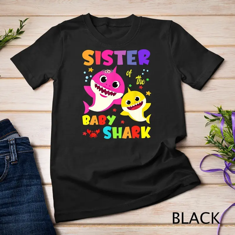Sister Of The Baby Shark Birthday Sister Shark Unisex T-shirt