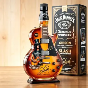 Slash Les Paul Electric Guitar Shaped Whiskey Decanter, Iconic Rock Liquor Collectible Glass Bottle, Premium Bar Display Spirit Vessel, One-of-a-Kind Novelty Gift for Slash, Guitar & Rock Music Fans