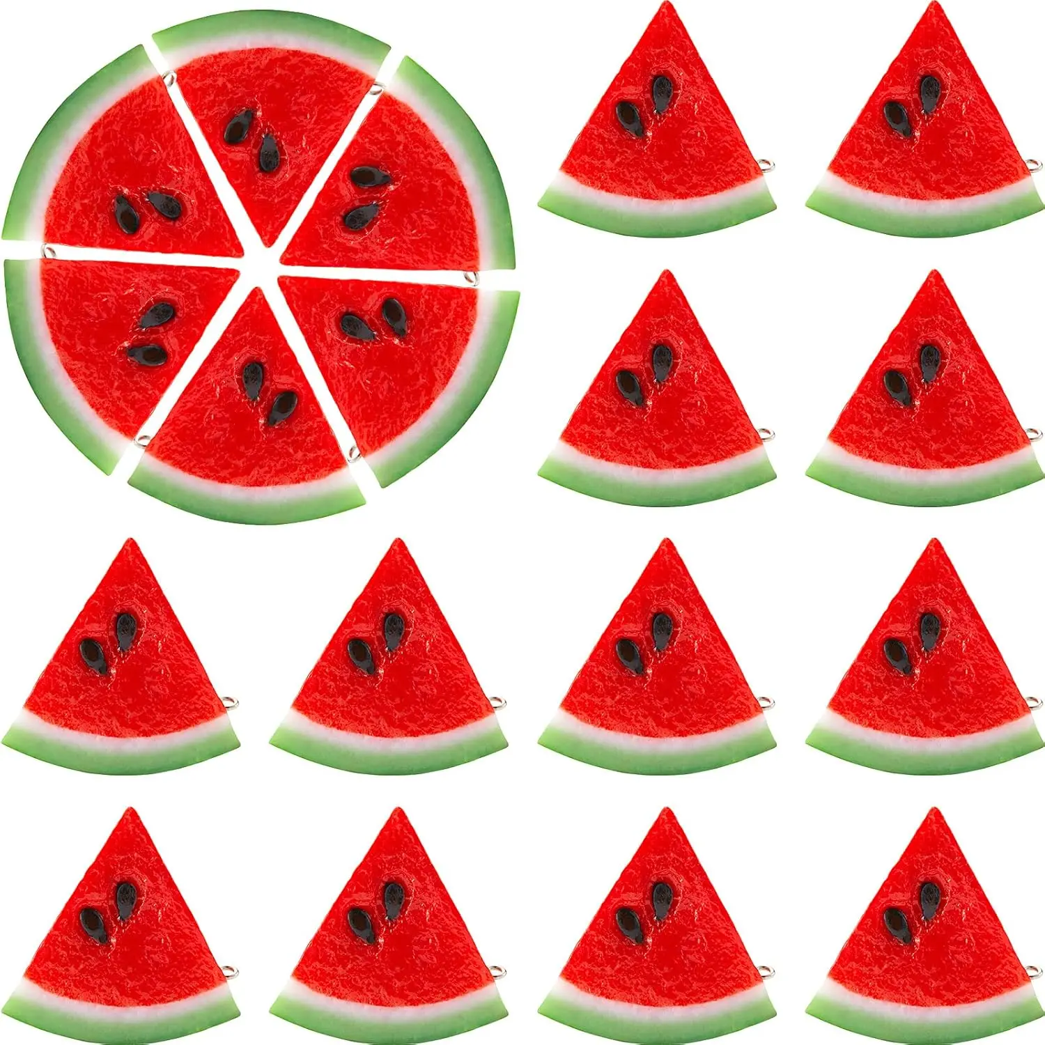 Yaomiao Fake Watermelon Simulation Watermelon Slices Artificial Fruit Slice Realistic Lifelike Fake Fruits Plastic Decor for Photography Props