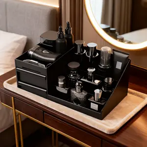 Durable Men's Bathroom Sink Organizer & Cologne Tray | All-in-One Minimalist Grooming Station | Multi-Functional Toothbrush Holder & Counter Caddy storage house