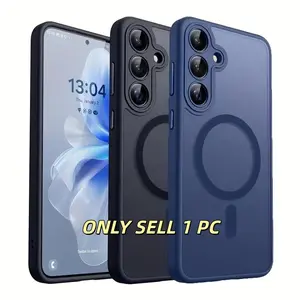 Phone case: Luxury Matte Translucent Magnetic Wireless Charge Protective Phone Case compatible with Samsung compatible with Galaxy S26 /25/24/23/22/21/Ultra Plus FE Cover, Including a Camera Lens, Accessories