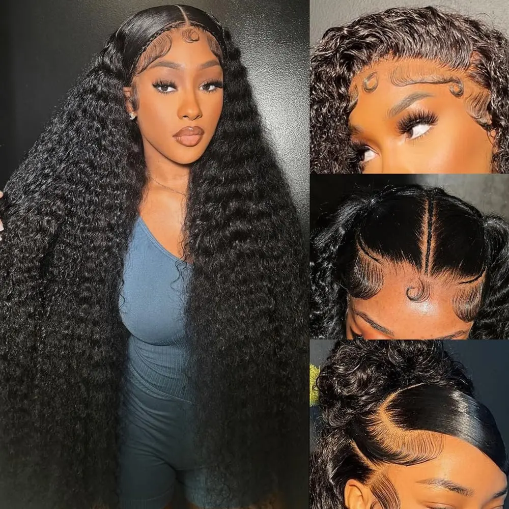 【30 Inch $79.9】HaloQueen 30 Inch 13x6 Deep Wave Lace Front Wigs Human Hair Hd Deep Curly Lace Frontal Human Hair Wigs for Women Curly Lace Front Wig Pre Plucked with Baby Hair
