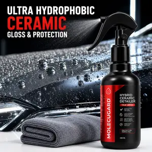MolecuGard Hybrid Ceramic Coating Spray for Cars,Hydrophobic Car Wax Spray, High Gloss Shine, WaterBeading Paint Protection, Quick Detailer for Paint, Glass,Plastic, Car shine, Wheels & Trim 25Oml