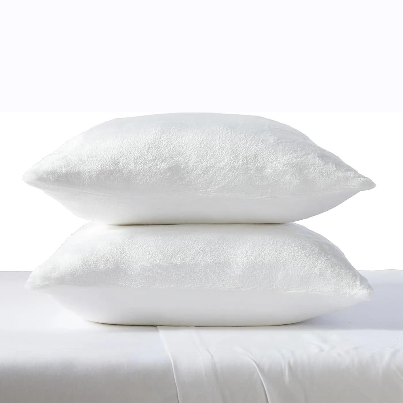 2 pc Flannel Pillowcases King Size, Luxury Cozy Fuzzy Velvet Better Warmth Pillow Shams for Winter, Super Soft Fleece Pillow Case Cover for Bedroom, Sofa, Couch