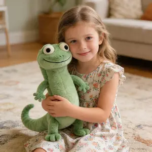 Tom Green Lizard Plush Toy Realistic Soft Stuffed Animal Doll Cute Cartoon Plushie For Kids Children Toddlers Bedroom Home Decor