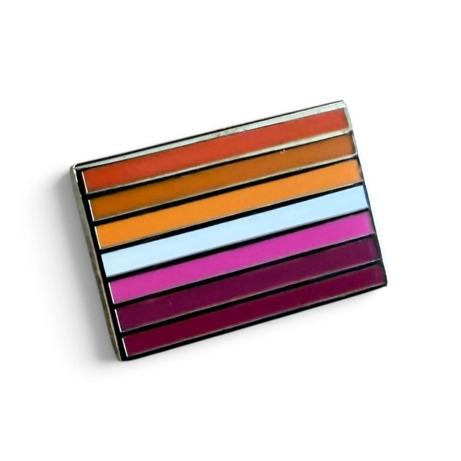 Small Lesbian Pride Flag Enamel Pin, LGBTQ+ Pride Accessory, Lesbian Lapel Pin, Fashion Accessory Brooch Gift, Suitable for Backpacks, Purses, Jackets, Lanyards