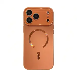 Magnetic large window phone case with Lens Protector , luxury aurora gradient color full camera protection shockproof cover for iPhone 17 Pro Max, 16 Plus, 15, 14, 13, 12, 11 junk