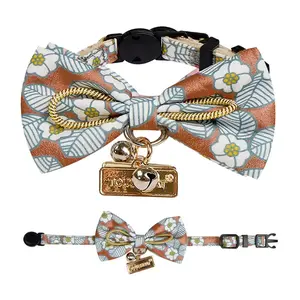 Touchcat Floral Patterned Cat Collar with Bow