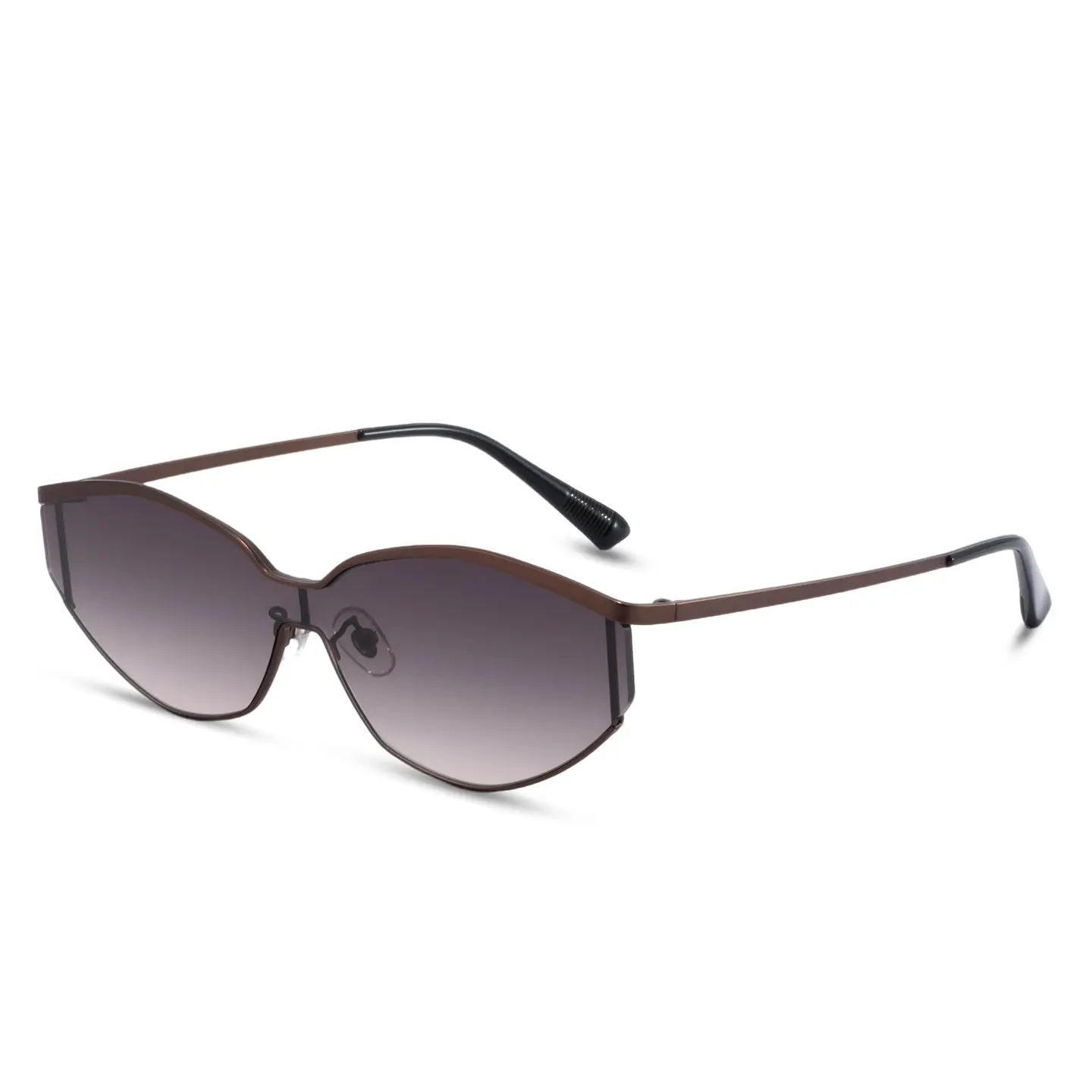 BAPORSSA Cat Eye Sunglasses Women Premium Metal Frame Matte Black Lens UV400 Polarized, Y2K Vintage Retro Fashion Shades, Designer Style for Female Unisex, Beach Travel Streetwear