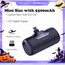 iWALK 5500mAh Mini Mobile Power Bank - 22.5W USB-C Fast Charging, PD Connector, Magnetic Plug, Digital Display, Built-in Cable, Emergency Charging, EDC Gear for Purse, iPhone-Compatible Power Banks for iPhone 18/17/16 Pro Max, Samsung S24/S23 Smartphones