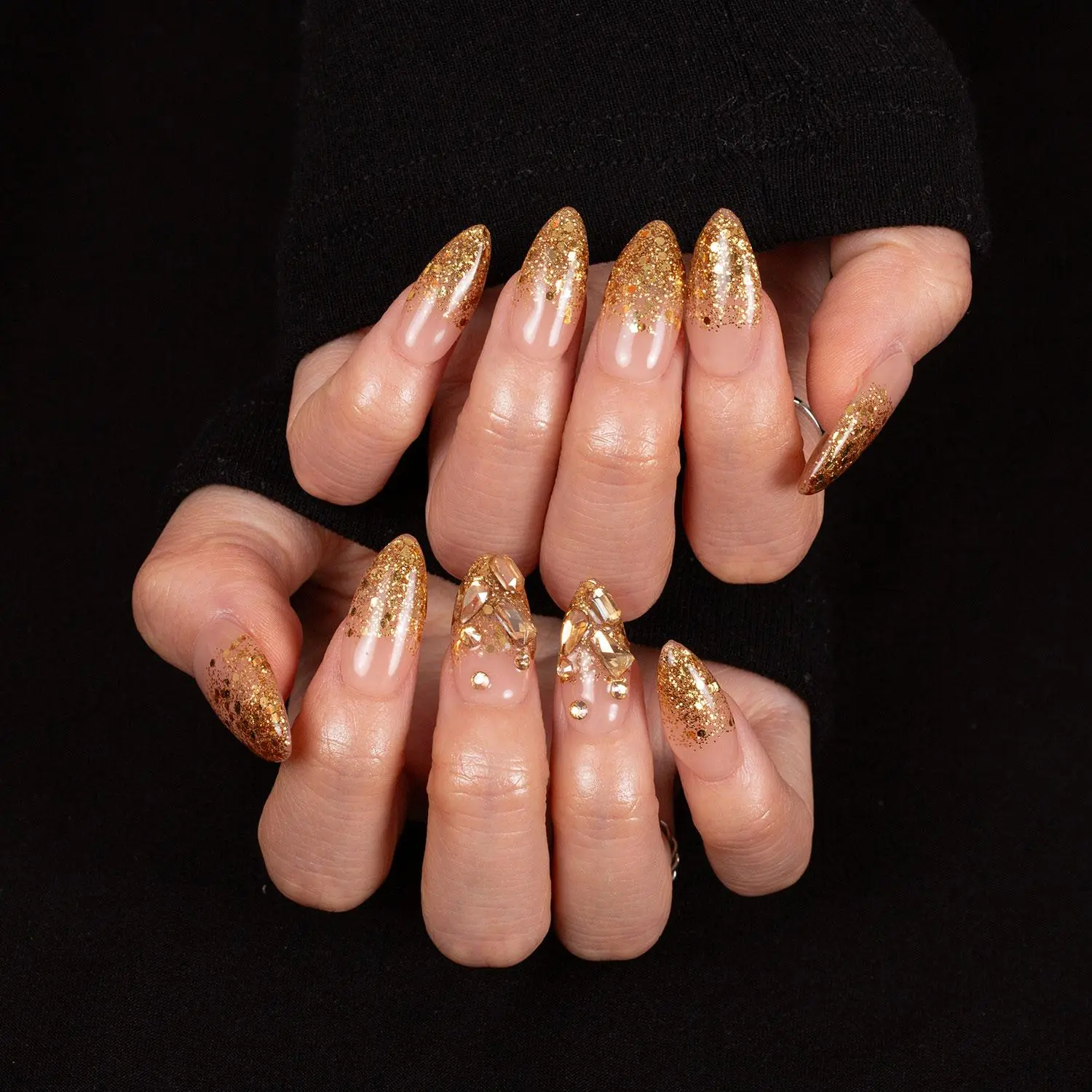 Lovful New Collection 14PCS Acrylic Press On Nails-10PCS Elegance + Free Bonus 4PCS Glam PacLuxuryk Nailtips Rhinestone Embellished #DealsForYouDays