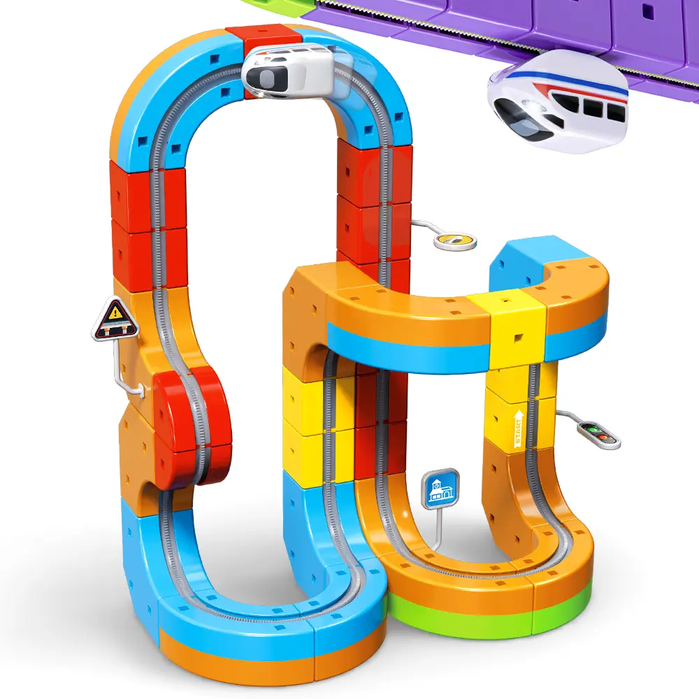 TITAIN GINDO Electric Train Toy Set - Flexible Race Track, 3D Gravity-Defying Design, Motorized Cars, Innovative STEM Learning Toy with Versatile Play for Kids' Gifts