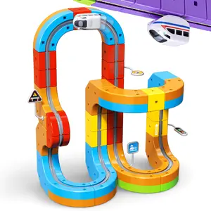 Electric Train Toy Set with Flexible Race Track 3D Gravity-Defying Design & Motorized Car STEM Gift for Kids