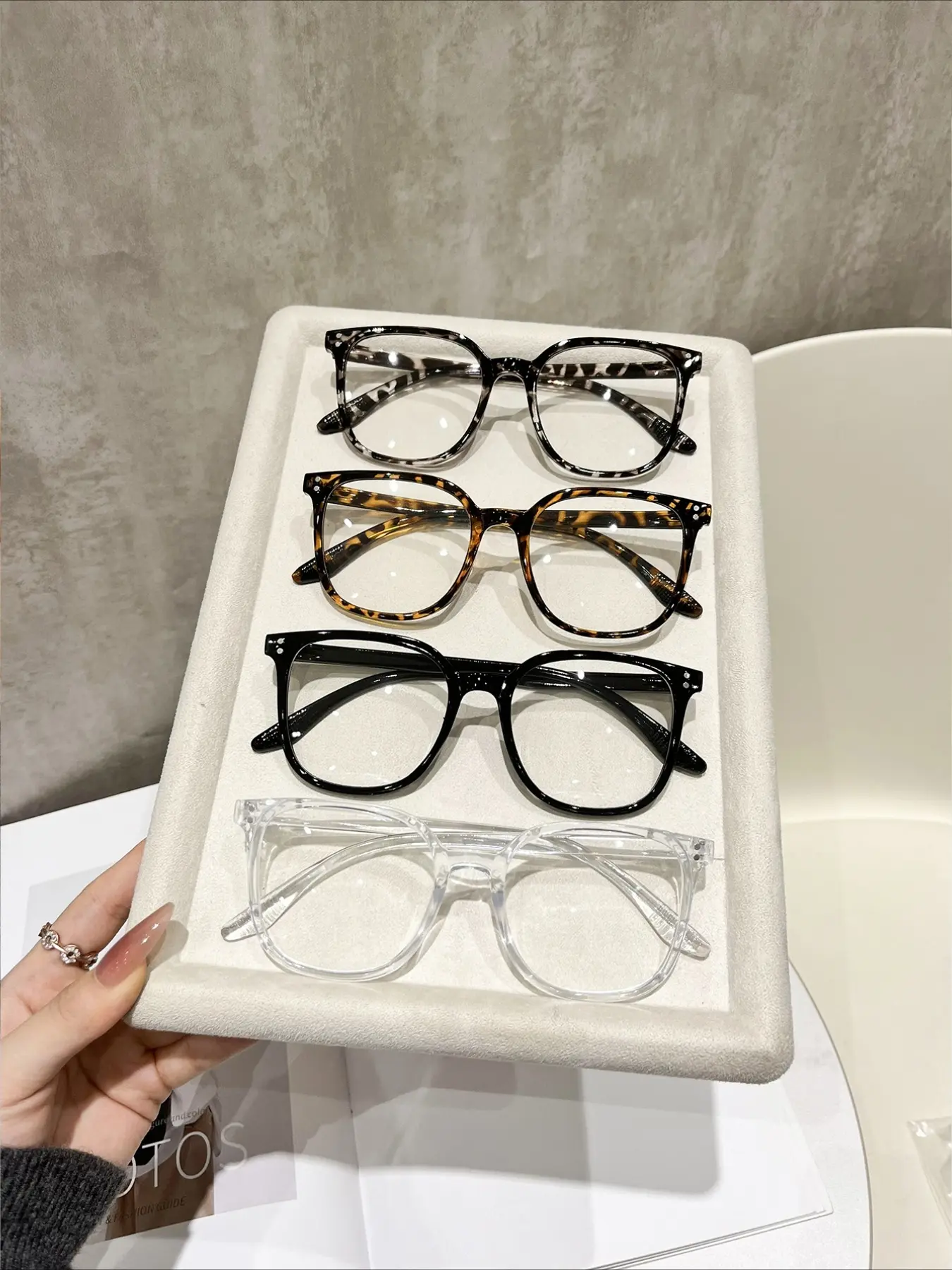 4 pairs of women's and men's square commuter college style flat light glasses combination, can be used for reading/gaming/TV/mobile phone use, clear lens accessories, anti-blue light glasses, Square Frame Glasses, Square Glasses Set