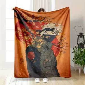 Kakashi Hatake anime fleece blanket is soft, comfortable and warm. Made of wool, it is a throw blanket suitable for the living room or bedroom sofa. It is a trendy item with an oversized size.