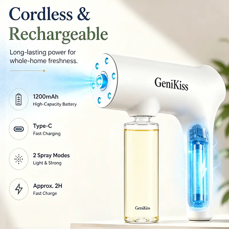 Rechargeable nano spray gun with 1200mAh battery and Type C charging