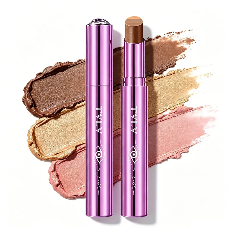 Creamy 3-Shade Eyeshadow Stick - Blendable, Non-Smudging Formula for Ethereal Alt Makeup Looks, Easy for Beginners & Youth, Ethereal Eyes, Afternoon Tea, 3 Shades, Dates, Eyeshadow Pencil Crayon, Soft Touch Makeup