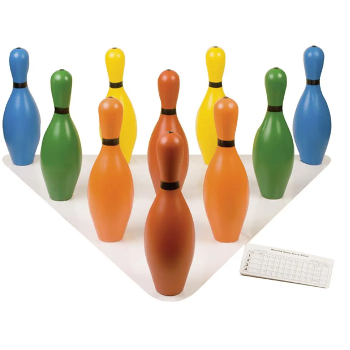 Champion Sports Unisex Weighted 7 lbs 12 in Colorful Foam Bowling Pin Set - Fitness, Outdoor Use, Pattern Stat Sheet, Score Pad