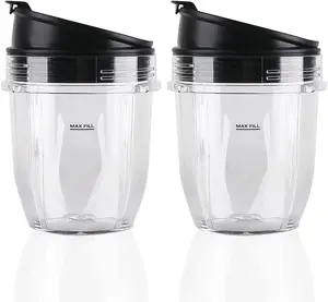 2 Pack Replacement  Cup with Lid,Compatible with  Blender Auto  BL480 BL482 BL642 NN102 BL682 BL450 BL2013 (2 12oz)