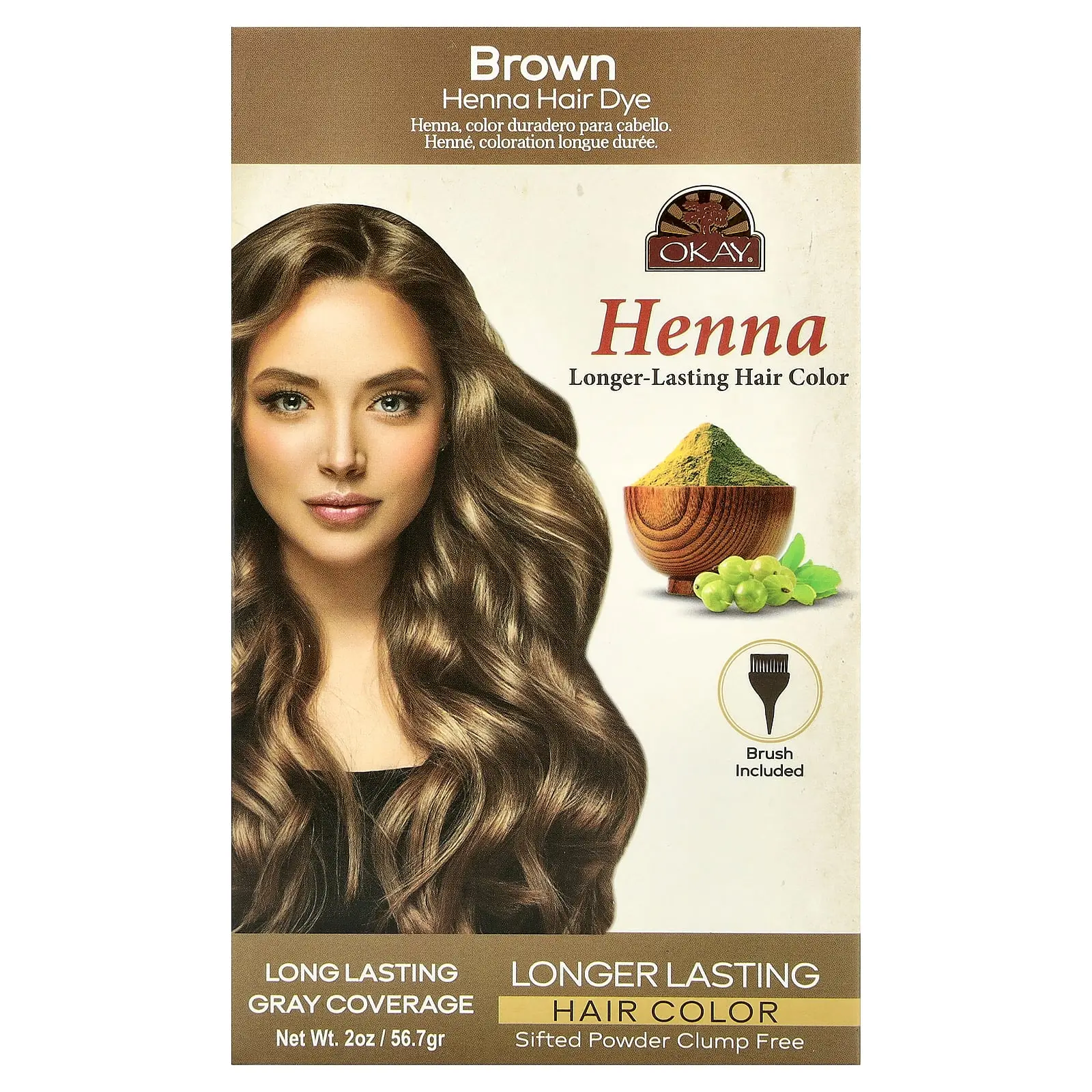 Okay Pure Naturals Henna, Longer-Lasting Hair Color, Brown, 2 oz (56.7 g)