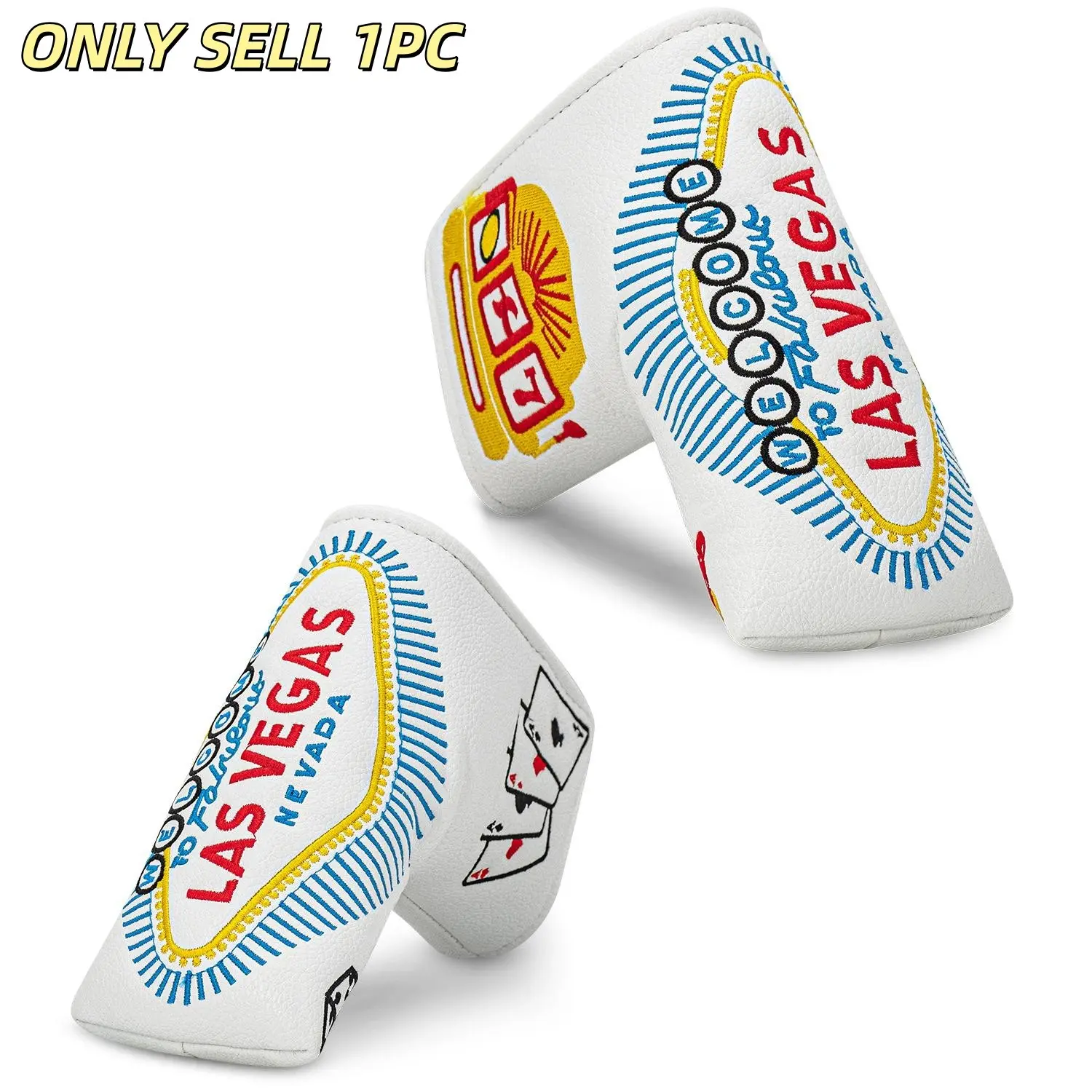 Golf Putter Cover Dice Playing Cards Design, Durable Materials, Easy Closure, Suitable for Outdoor Enthusiasts, Unisex Accessory, Golf Gift Accessory, Golf Accessories, Golf Supply, Sport