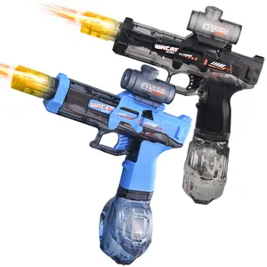 Electric Water Gun 2 Pack,Rechargeable,Automatic SMG Squirt Watergun,Outdoor Toy,Summer Battle Game Childs Gift,Long Range,Super Powerful LED Blaster Electric Water Guns for Adults Kids