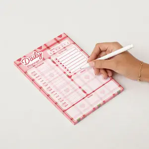 Daily Planner Notepad, 50 Sheets, Not Sticky 5 in x 8 in, Strawberry Aesthetic Pad
