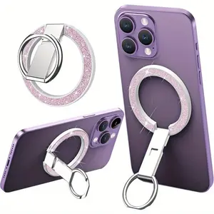 Magnetic Phone Grip Stand with 360° Rotation & Foldable Design, Magnetic Phone Holder, Compatible with iPhone & Samsung, Ideal Kickstand Accessory, Portable Phone Stand