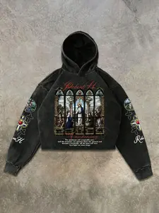 Unisex Graphic Cotton Hoodie, Streetwear Faith Print, Casual Fitted Long Sleeve, All-Season Loose Fit, Fashionable Daily Wear