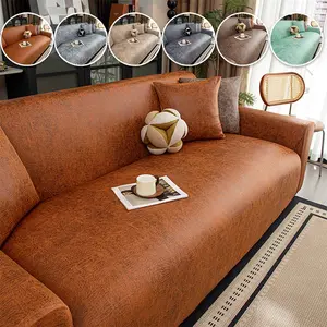 Luxury Faux Leather Elastic Stretch Sofa Cover, Sofa Slipcover, Waterproof All-Over Protection, Living Room Furniture Protector, Suitable for All Seasons