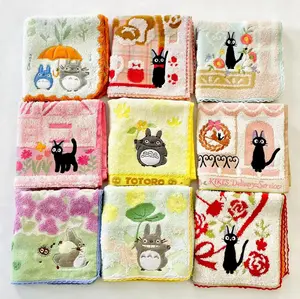 10"x10" Soft Cotton Hand Towel with Embroidered Anime Characters for Kitchen Bathroom Home Decor Christmas Gift for Anime Lovers