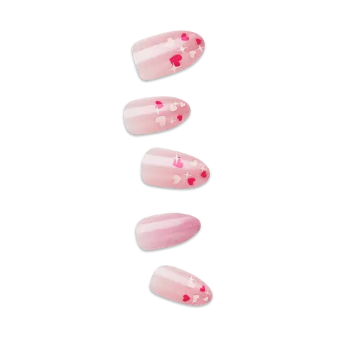 Impress Design No Glue Fake Press On Nails - Much Love | Design, Pink, Medium, Almond, Manicure