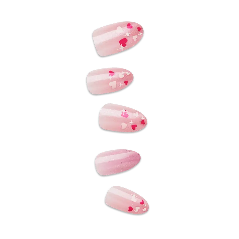 Impress Design No Glue Fake Press On Nails - Much Love | Design, Pink, Medium, Almond, Manicure
