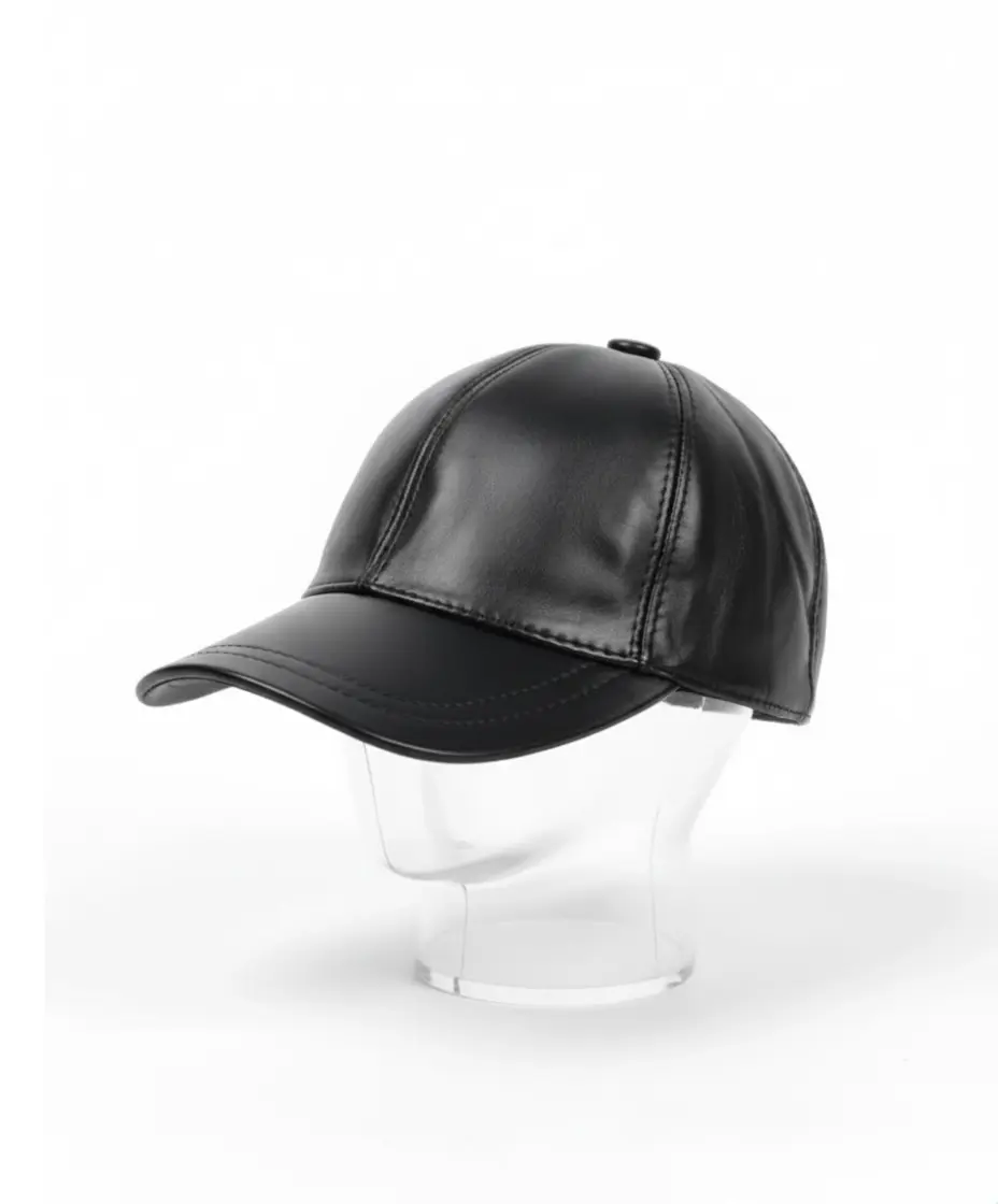 Black Genuine Leather Cap Leather Baseball Cap Handmade Leather Cap Unisex