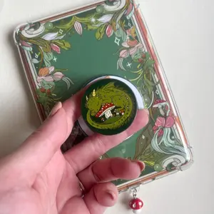 Mushroom Dragon Phone and Kindle Grip | Forest Dragon Mushroom Grip | Magnetic Phone Holder | Bookish Accessory | Fantasy E-Reader Grip – FASTSHIPPING