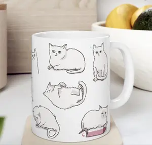 Funny White Cat Mug 11oz Cat Mugs White Cat Gift Cat Coffee Mug Cat Gift Funny Gift for Cat Lovers Gift for Her Cat Mom Cat Dad Mug